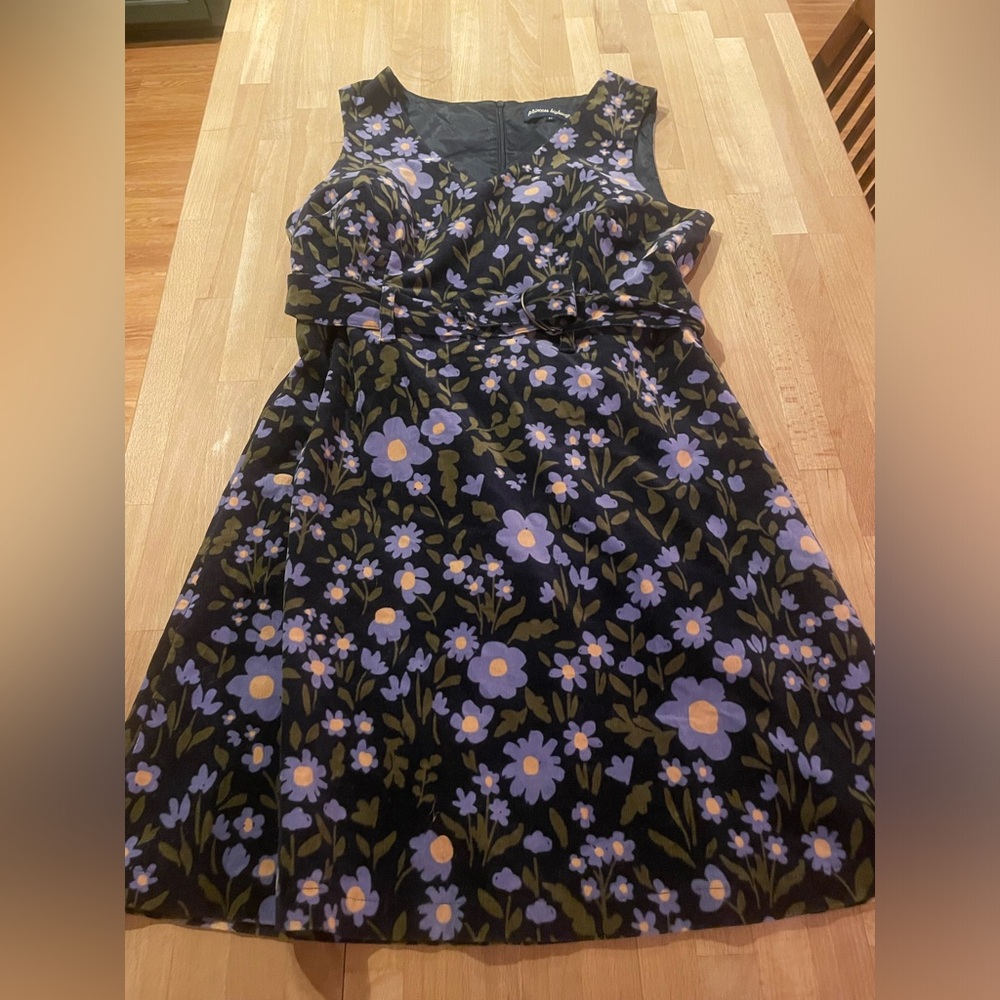 Princess Highway Floral Mini Dress - Black and Purple Size 12 AU 8 US
